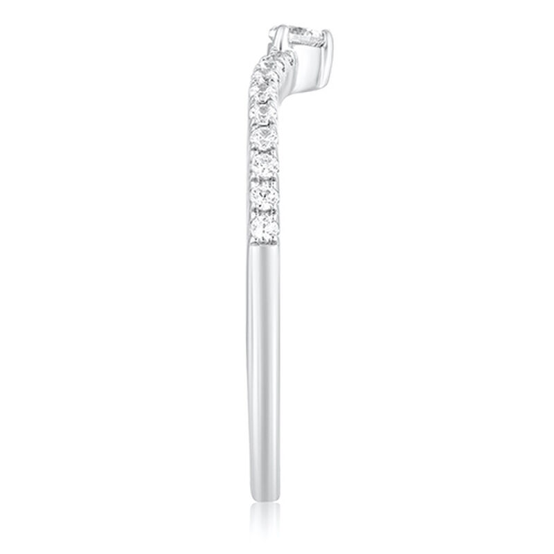 Brilliant-Cut .20ctw. Diamond V Stackable Ring in 10k White Gold image number null