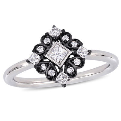 Princess-Cut 1/3ctw. Diamond Fashion Ring in 10k White Gold