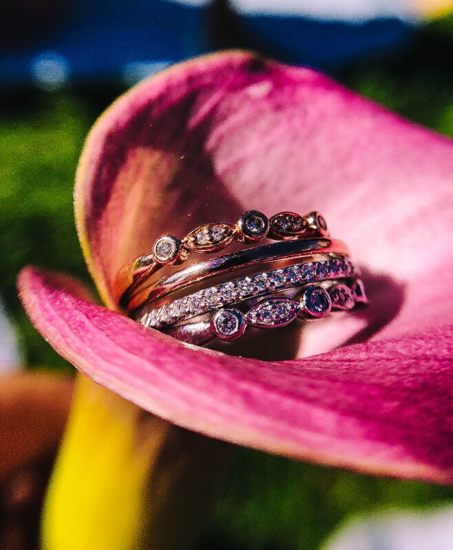 Diamond Stackable Band in 10k Rose Gold image number null