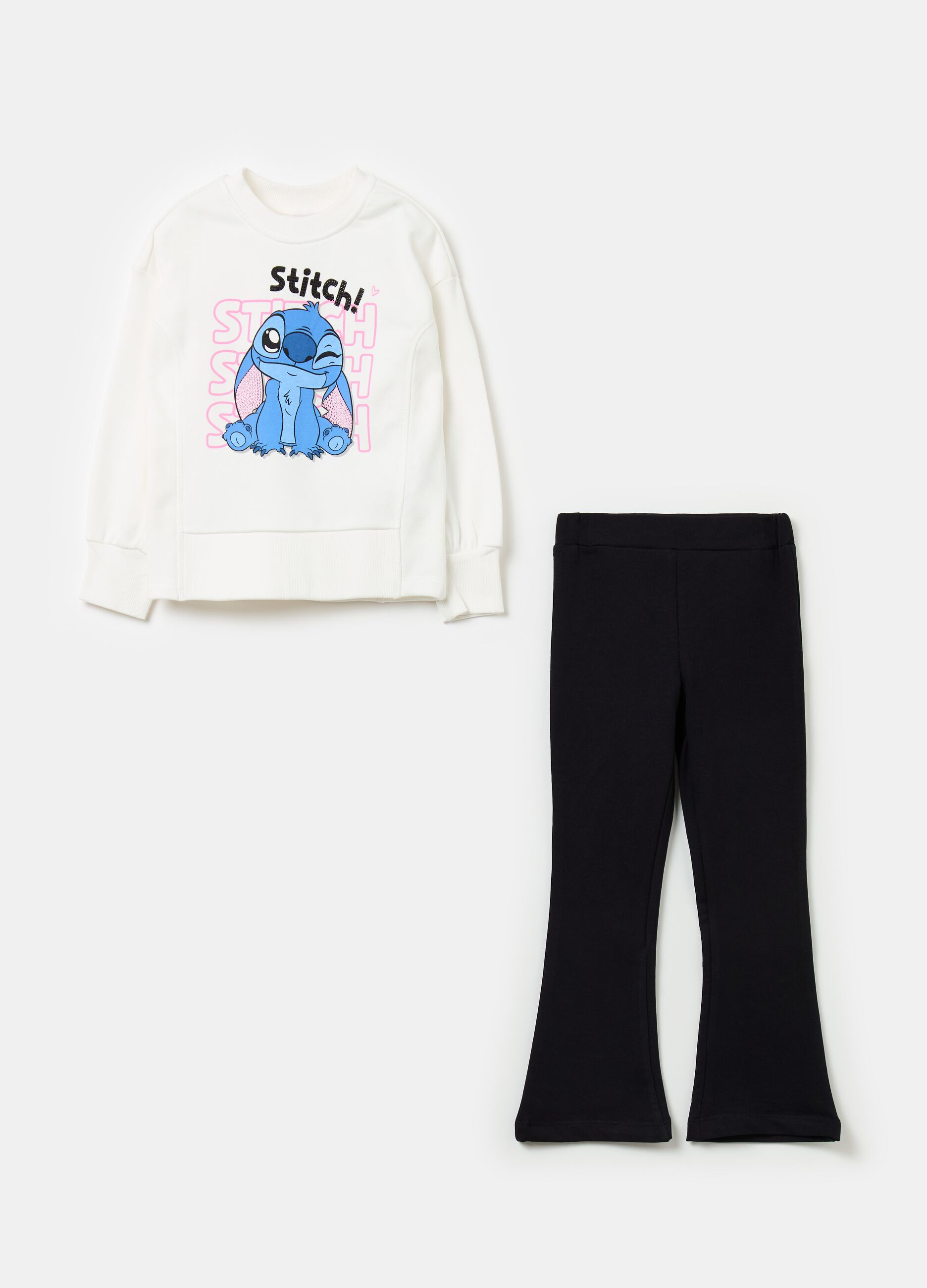 OVS KIDS Girl s Jogging set with Stitch print and diamantes OVS