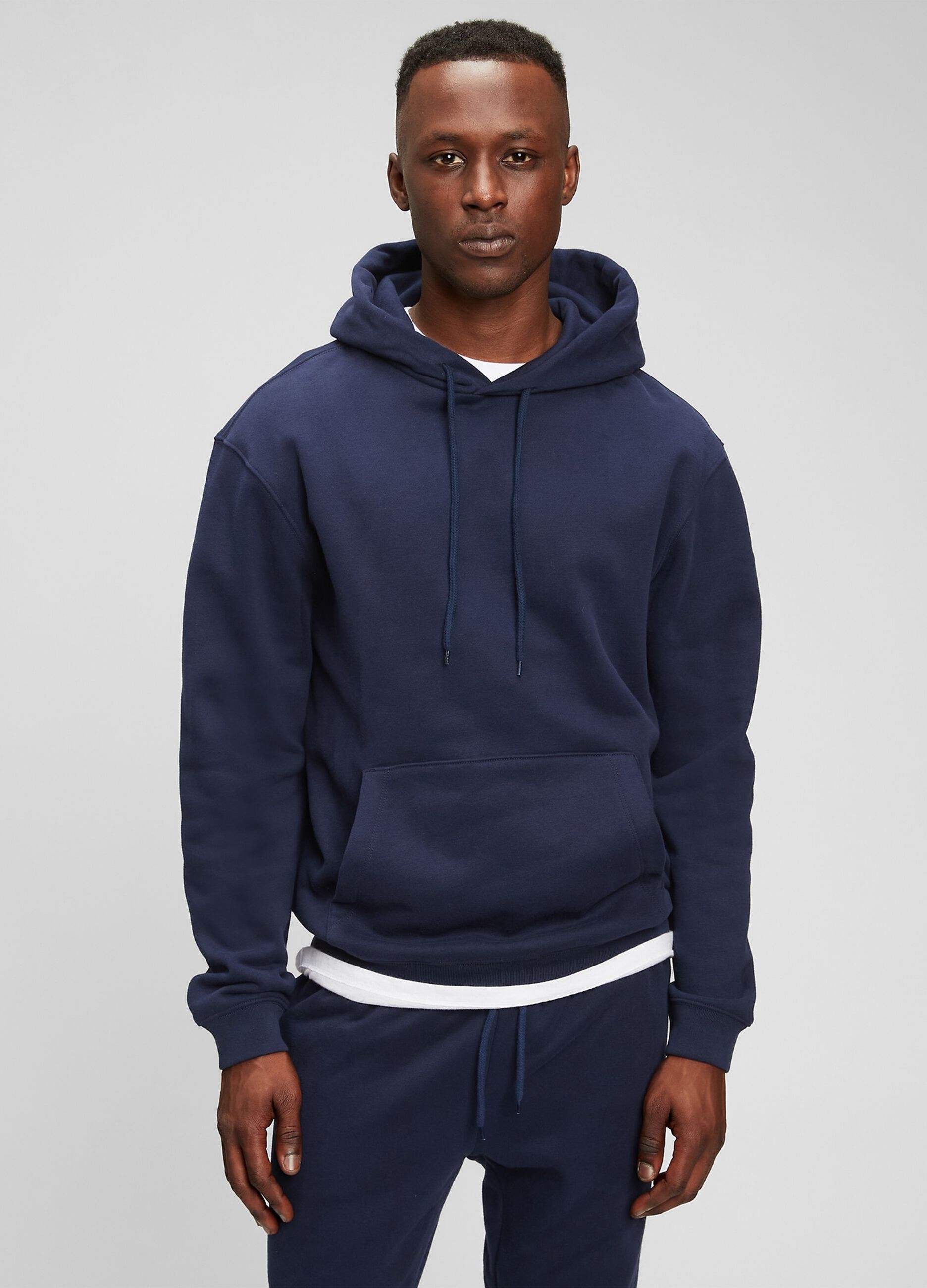 Felpa tinta unita con cappuccio Blu navy GAP da Uomo OVS