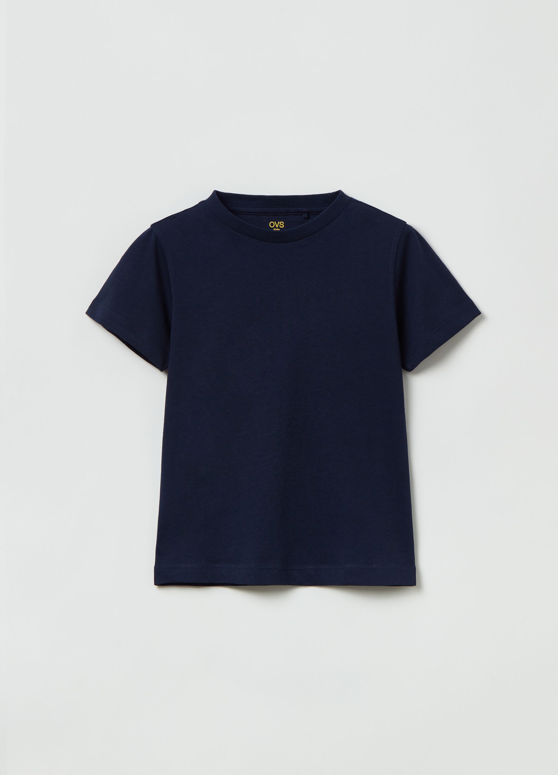 T shirt in cotone tinta unita Blu Notte OVS KIDS da Bambino OVS