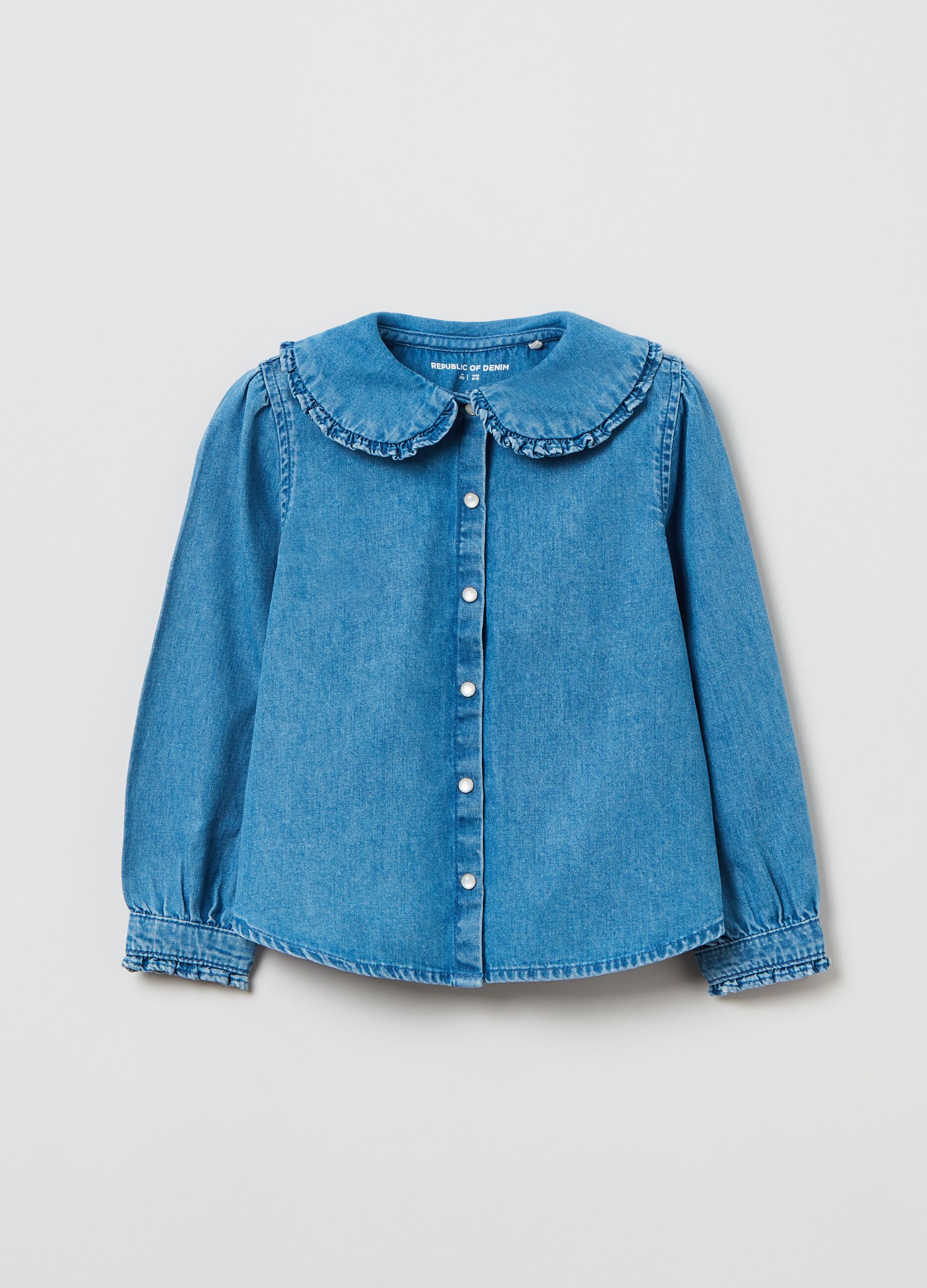 Camicia in denim con rouches Denim OVS KIDS da Bambina OVS