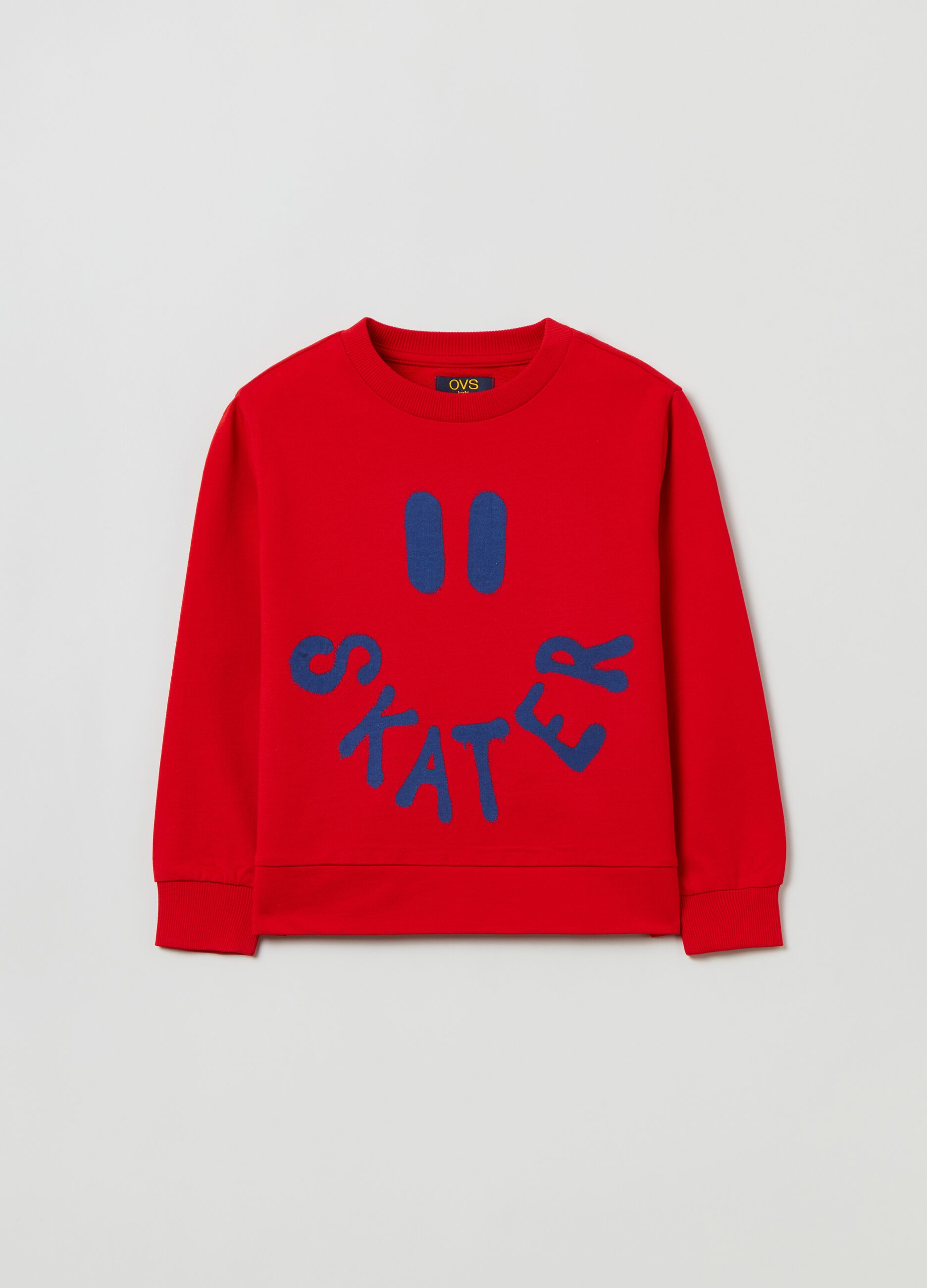 OVS KIDS Boy's Cherry Red French terry sweatshirt with print | OVS