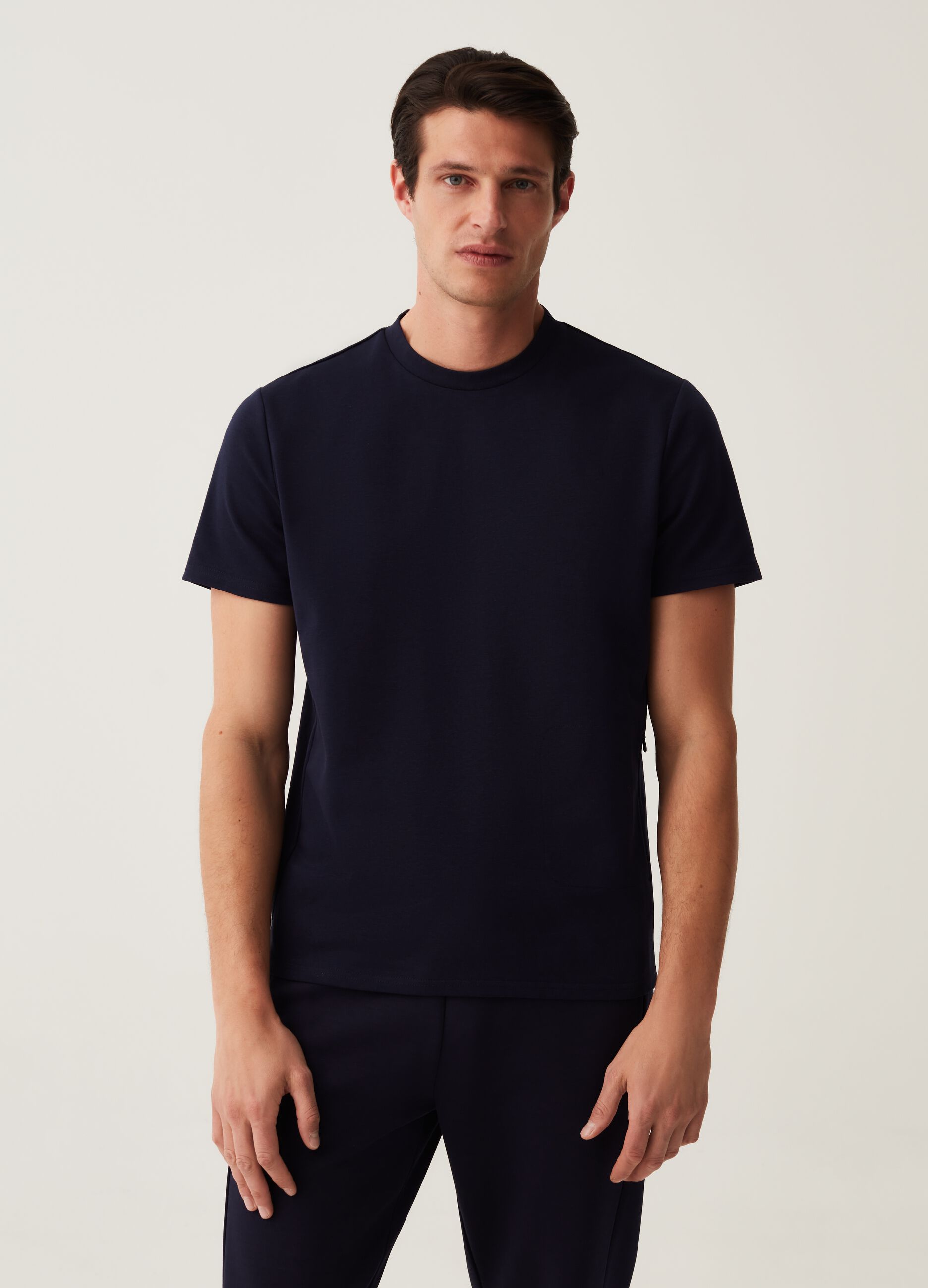 Man s Slate Grey OVS Tech breathable fabric T shirt OVS