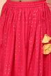 Pink Cotton Flared Lehenga Set image number 2