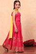 Pink Cotton Flared Lehenga Set image number 5