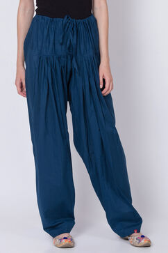Blue Cotton Solid Salwar image number 0