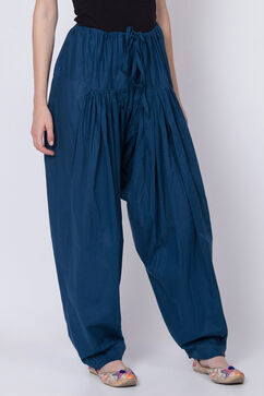 Blue Cotton Solid Salwar image number 1