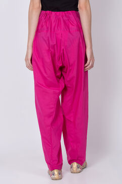 Fuschia Cotton Solid Salwar image number 3