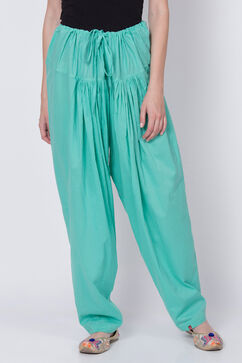 Sea Green Cotton Solid Salwar image number 0