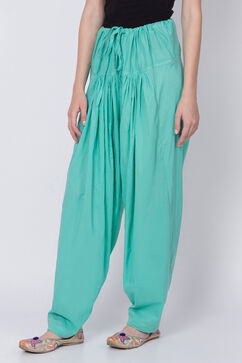 Sea Green Cotton Solid Salwar image number 2