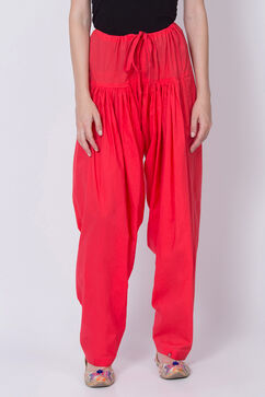 Coral Cotton Solid Salwar image number 0