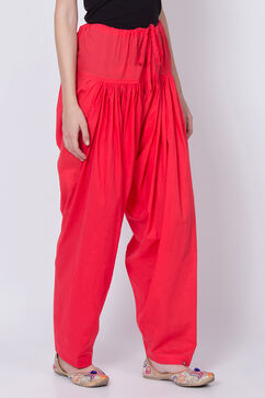 Coral Cotton Solid Salwar image number 1