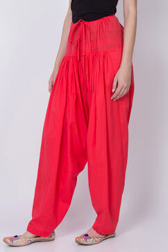 Coral Cotton Solid Salwar image number 2