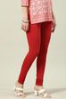 Dark Red Cotton Blend Dyed Churidar image number 3