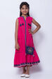 Pink Cotton Tiered with Bag Dress image number 0