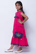 Pink Cotton Tiered with Bag Dress image number 2