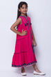 Pink Cotton Tiered with Bag Dress image number 3