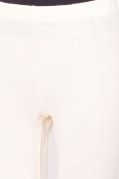 Ecru Acrylic Woollen Leggings image number 1