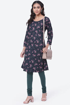 Green Cotton Solid Churidar image number 5