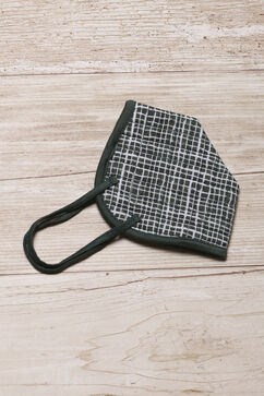 Green Cotton Flax Printed Face Mask image number 1