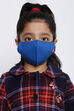 Blue Cotton Kids Solid Face Mask image number 0