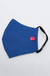 Blue Cotton Kids Solid Face Mask image number 1