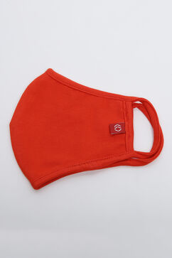Orange Cotton Lycra Kids Solid Face Mask image number 1
