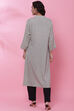 Black And Off White Rayon Kurta image number 4