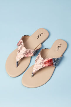 Beige Pu V-Strap Sandals image number 5