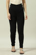 Black Acrylic Woollen Pants image number 5