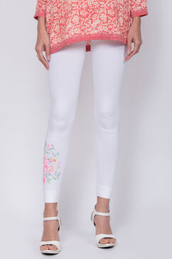 White Viscose Leggings image number 0