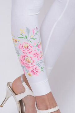 White Viscose Leggings image number 1