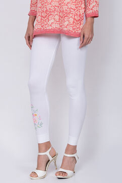 White Viscose Leggings image number 2