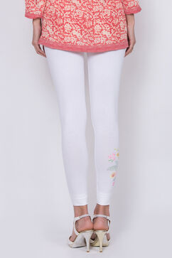 White Viscose Leggings image number 4