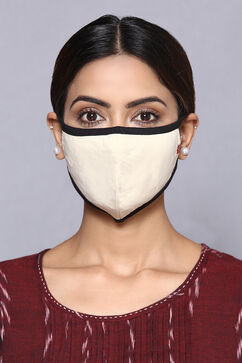 Ecru Cotton Solid Mask image number 0
