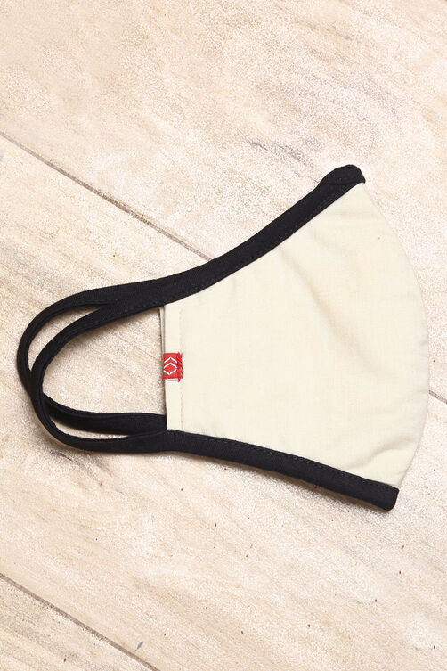 Ecru Cotton Solid Mask image number 2