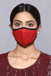Red Cotton Solid Mask image number 0