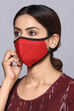 Red Cotton Solid Mask image number 1