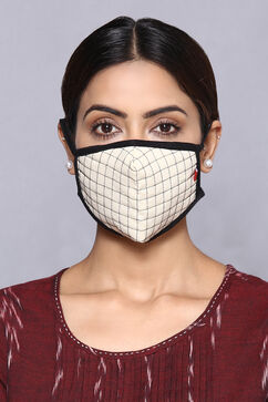 Ecru Cotton Solid Mask image number 0