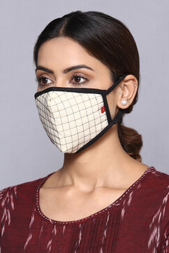 Ecru Cotton Solid Mask image number 1