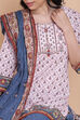 Peach And Blue Cotton Straight Kurta Skirt Suit Set image number 2