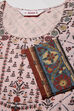 Peach And Blue Cotton Straight Kurta Skirt Suit Set image number 1