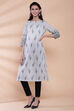 Grey Cotton Straight Kurta image number 0