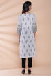 Grey Cotton Straight Kurta image number 6