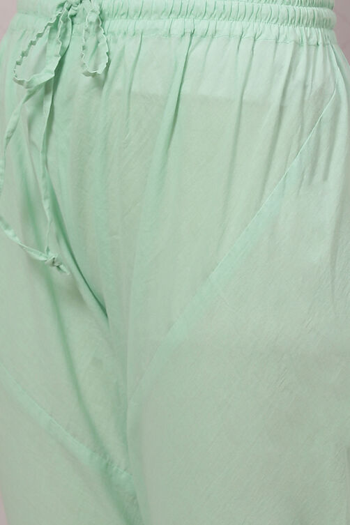 Sea Green Cotton Viscose Layered Suit Set image number 6