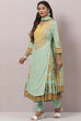 Sea Green Cotton Viscose Layered Suit Set image number 7