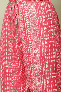 Pink Viscose Straight Printed 2 Piece Set image number 3