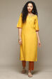 Mustard Rayon Straight Kurta Pant 2 Piece Set image number 6